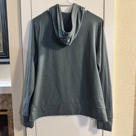 VUORI Halo Performance 2.0 Hoodie Women's Size Medium Teal Heather - Picture 3 of 6